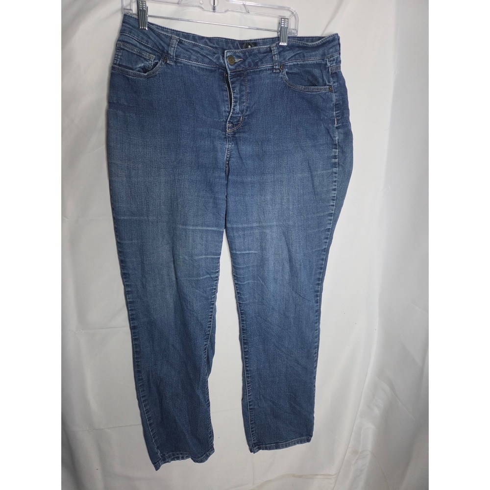Dressbarn Jeans Womens Blue Medium Wash Regular Mid Rise Straight Leg